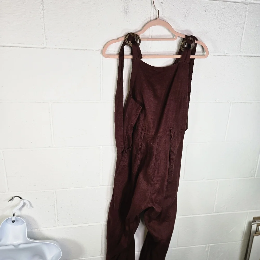 Free People Linen Jumpsuit Utility One Piece Overalls